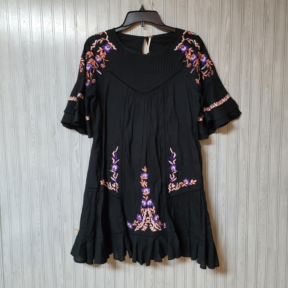 Free People Pavlov Embroidered Smock Dress Size S - Picture 3 of 11